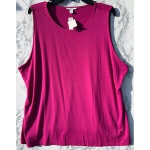 Bar III Womens Size 4X Sleeveless Berry Top Self Lined Rayon/Spandex Blend